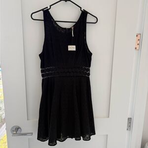 NWT Free People So fancy Black Lace Fit & Flare Dress Size 8